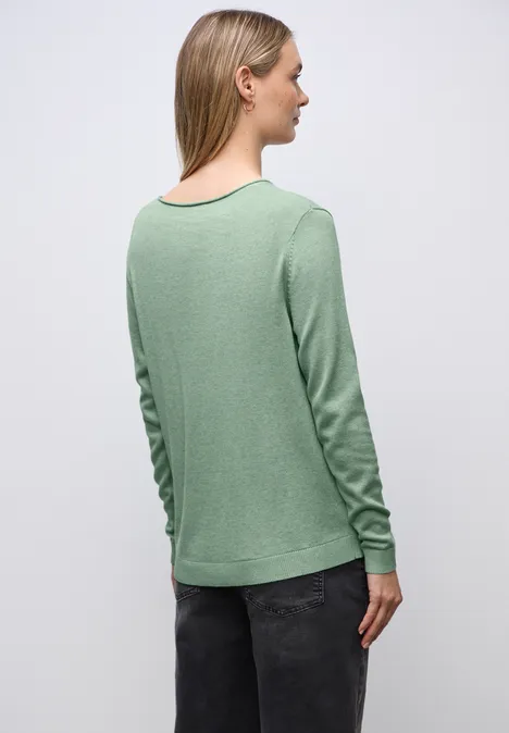 V-Neck Pullover serene green mel.