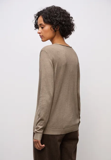 V-Neck Pullover sanded beige mel.