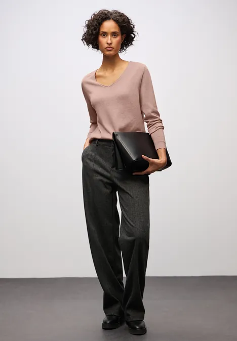 V-Neck Pullover faded rose mel.