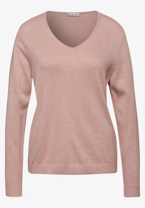 V-Neck Pullover faded rose mel.