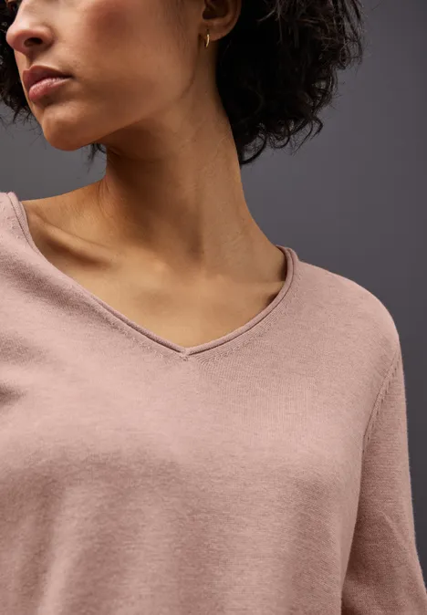 V-Neck Pullover faded rose mel.