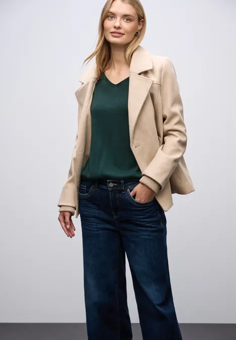 V-Neck Pullover deep teal green