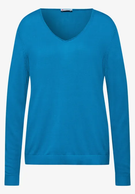 V-Neck Pullover polaris blue