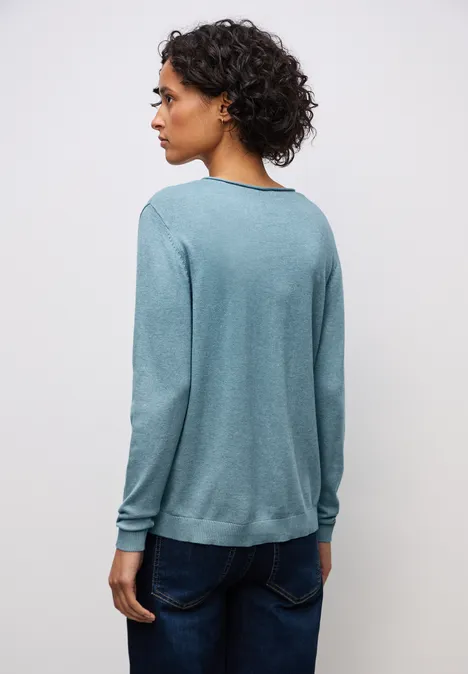 V-Neck Pullover glacier blue mel.