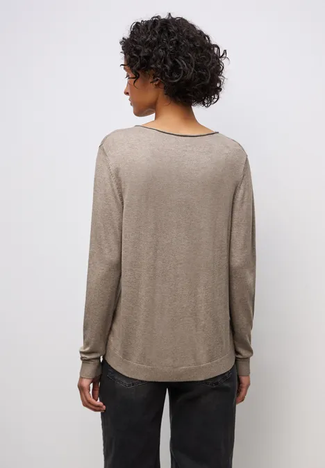V-Neck Pullover mocha dream mel.