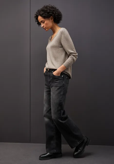V-Neck Pullover mocha dream mel.