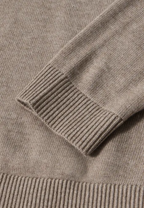 V-Neck Pullover mocha dream mel.