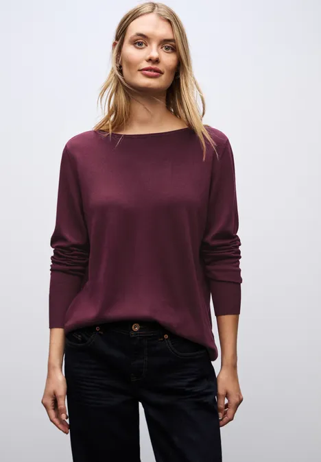 Basic Pullover wildberry red