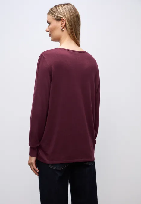 Basic Pullover wildberry red