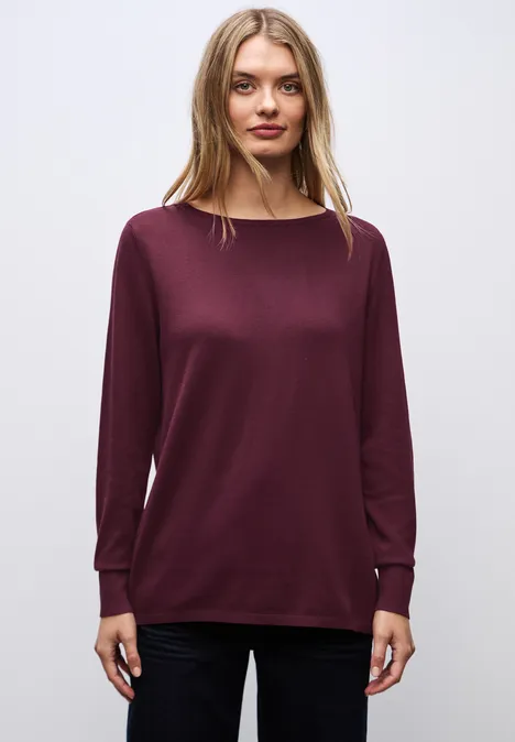 Basic Pullover wildberry red