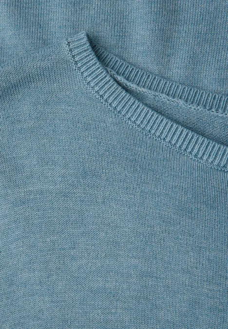 Pull basique glacier blue mel.