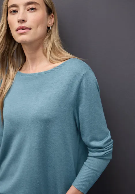 Pull basique glacier blue mel.