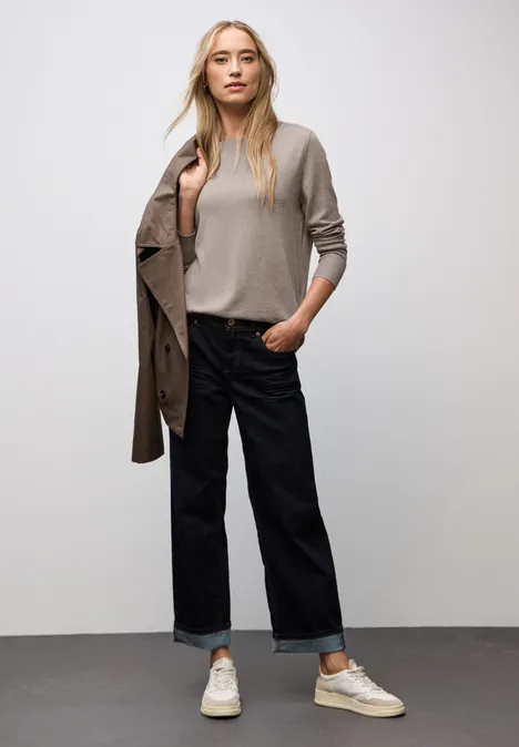 Basic Pullover sandstone mocha mel.