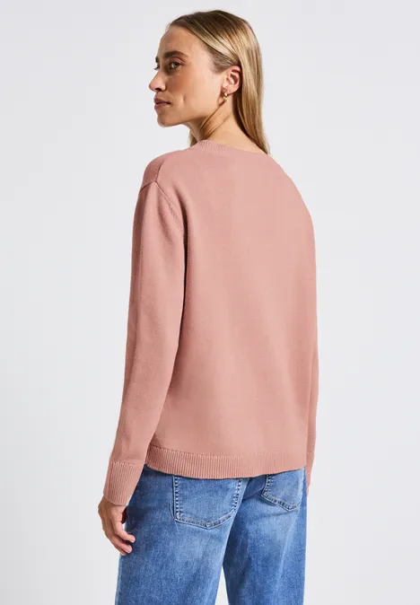 V-Neck Pullover faded rose