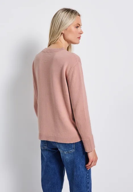 Rundhals-Pullover faded rose