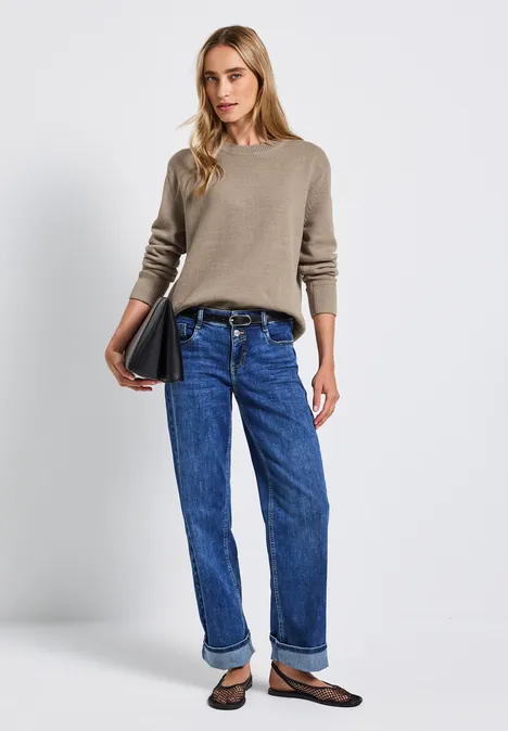 Rundhals-Pullover sandstone mocha