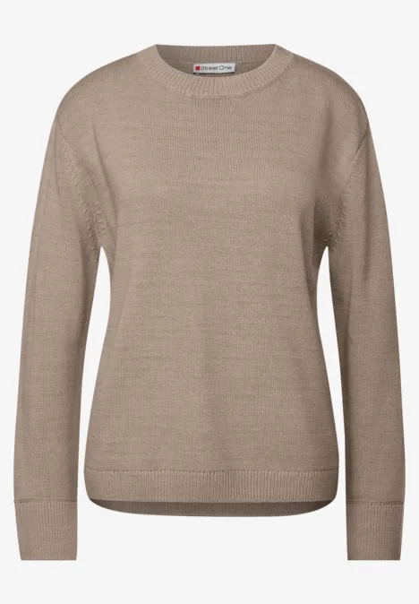 Rundhals-Pullover sandstone mocha