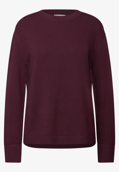 Rundhals-Pullover wildberry red