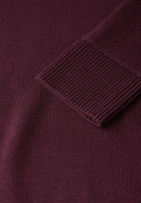Rundhals-Pullover wildberry red