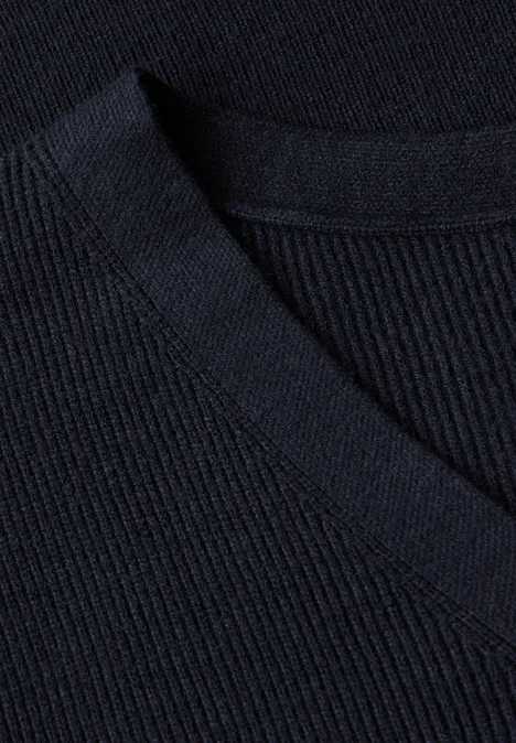 Basic V-Neck Pullover deep blue