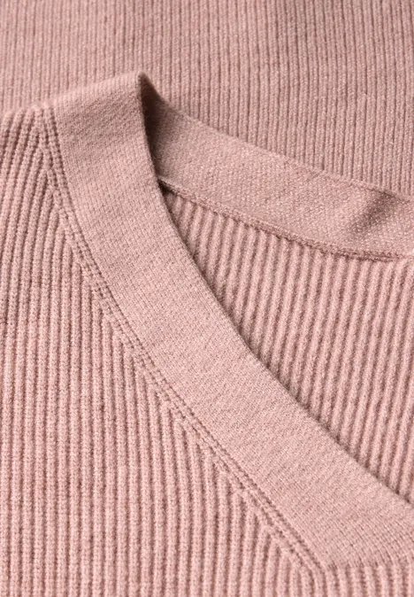 Basic V-Neck Pullover faded rose mel.