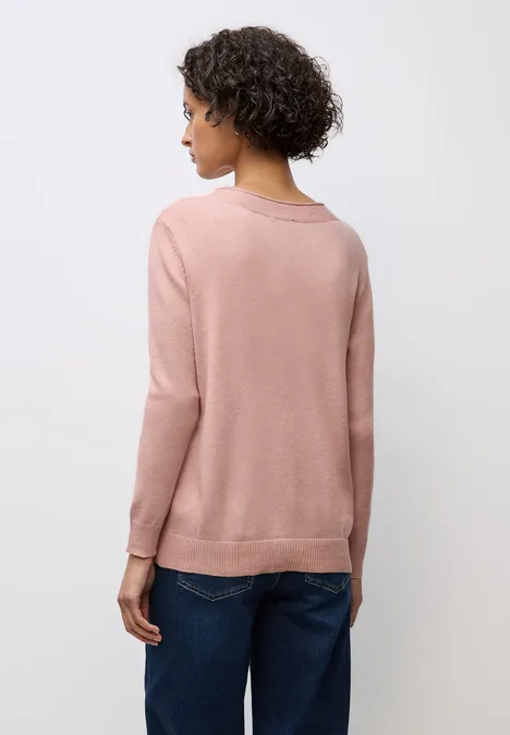 Pullover mit Rollkante faded rose mel.
