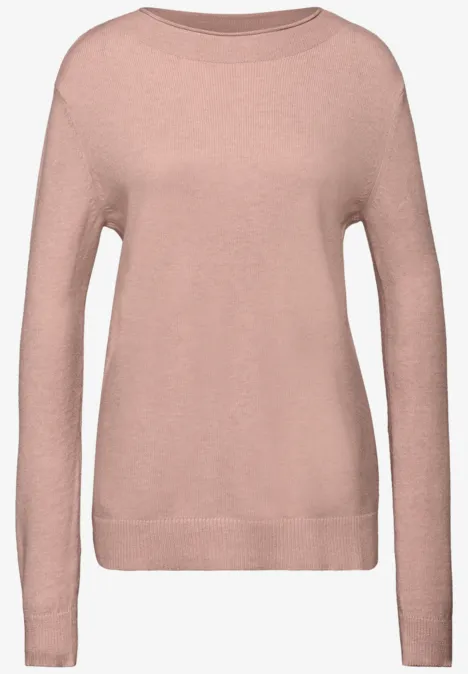 Pullover mit Rollkante faded rose mel.