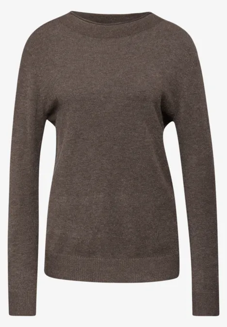 Pullover mit Rollkante dark nomad brown mel.