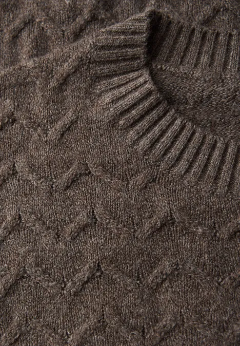 Kuscheliger Strukturpullover dark nomad brown mel.