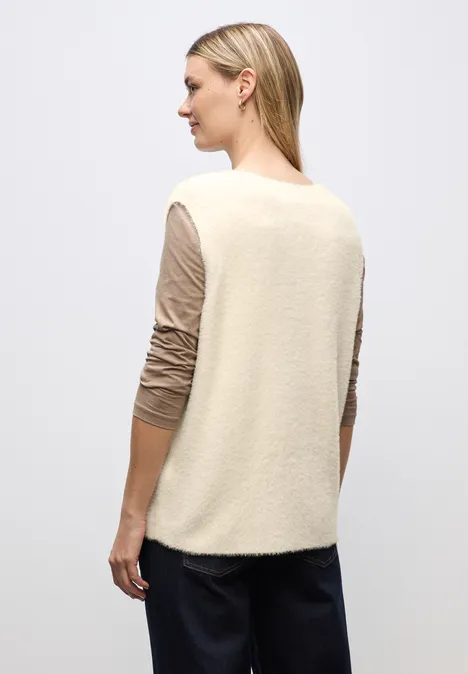 Ärmelloser Pullover soft beige