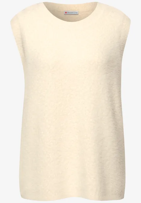 Ärmelloser Pullover soft beige