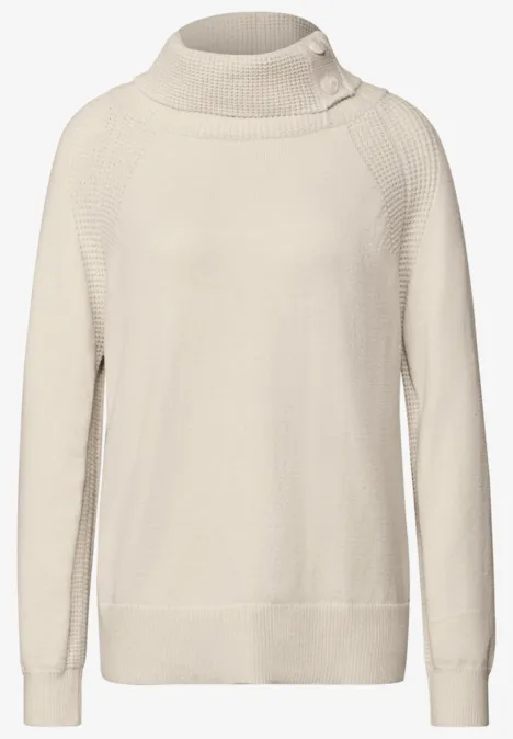 Pullover mit Stehkragen tusk cream mel.