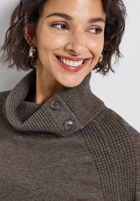 Pullover mit Stehkragen nomad brown mel.
