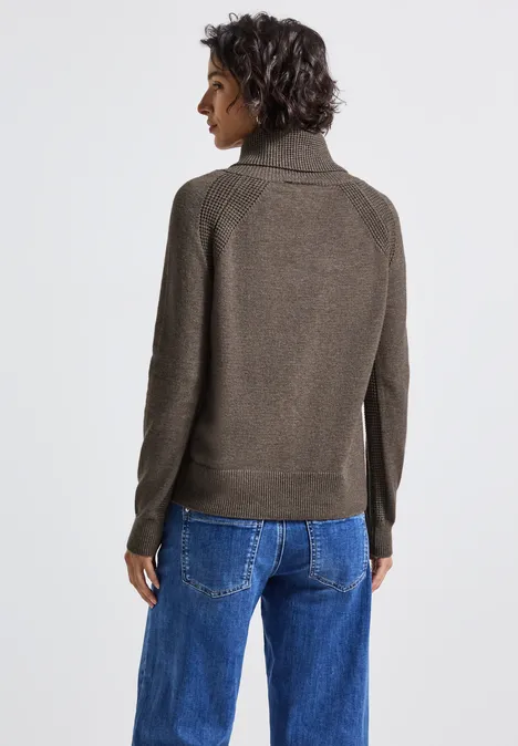Pullover mit Stehkragen nomad brown mel.