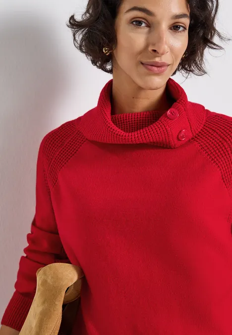 Pullover mit Stehkragen racing red
