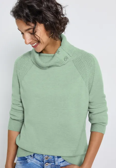 Pullover mit Stehkragen serene green mel.
