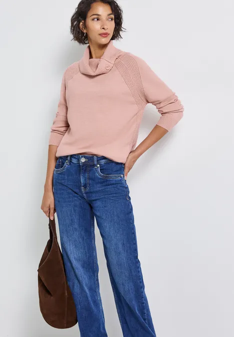Pullover mit Stehkragen faded rose mel.