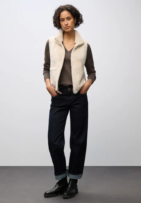 Pull douillet à col en V nomad brown mel.