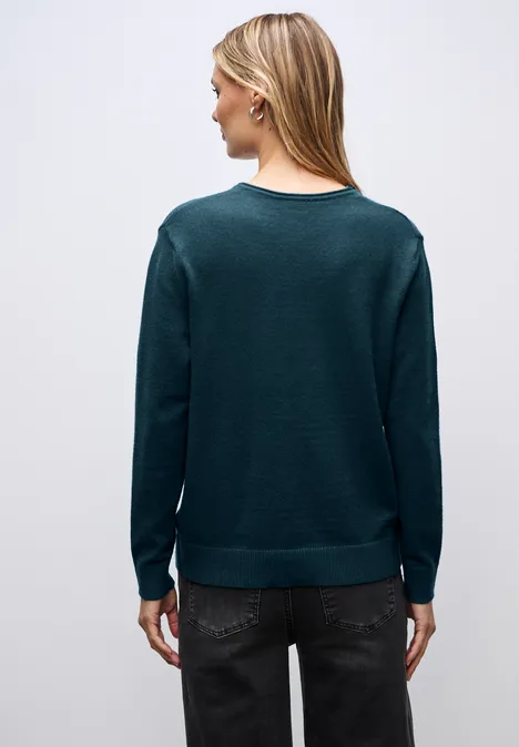 Kuscheliger V-Neck Pullover tide blue