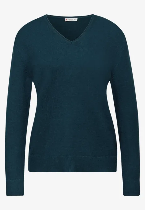 Kuscheliger V-Neck Pullover tide blue