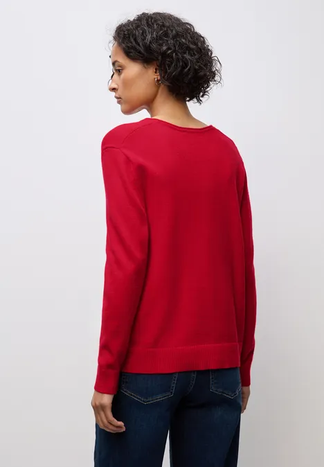 Kuscheliger V-Neck Pullover racing red