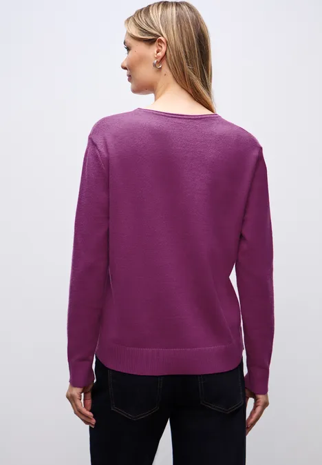 Kuscheliger V-Neck Pullover berry paradise
