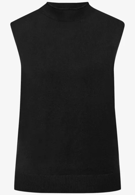 Ärmelloser Pullover Black