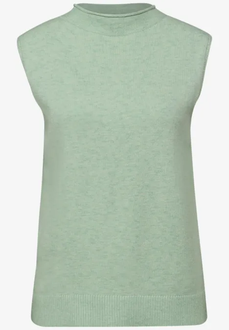 Ärmelloser Pullover serene green mel.