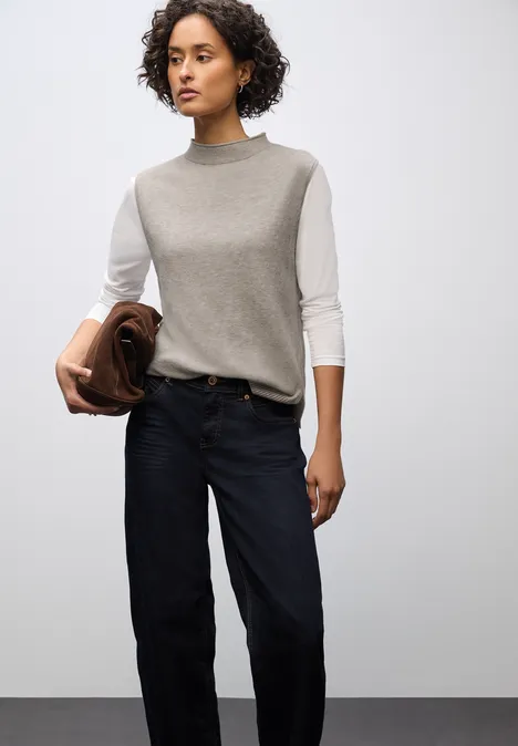 Ärmelloser Pullover sandstone mocha mel.