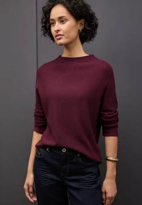 Strukturpullover noble red