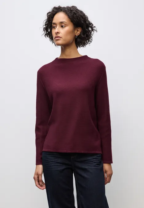 Strukturpullover noble red