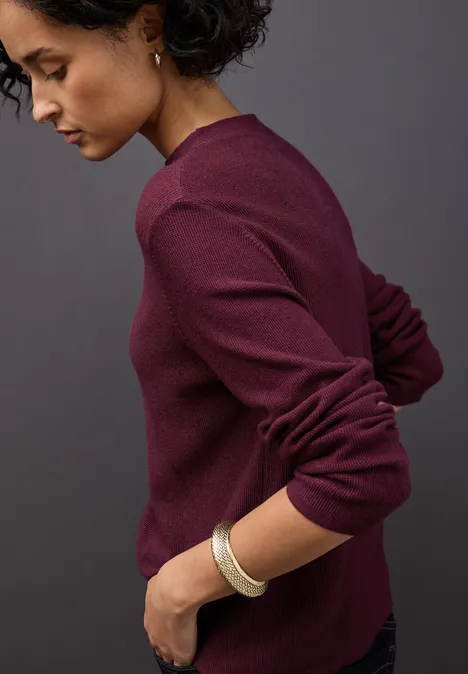 Strukturpullover noble red