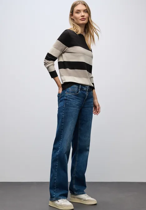 Gestreifter Pullover Black