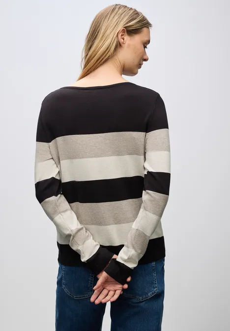 Gestreifter Pullover Black